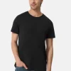 Baumwolle Kaschmir T-Shirt mit Rundhals schwarz