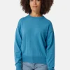 Bio Baumwolle Kaschmir Oversize Style Rundhals Pullover iceland blue