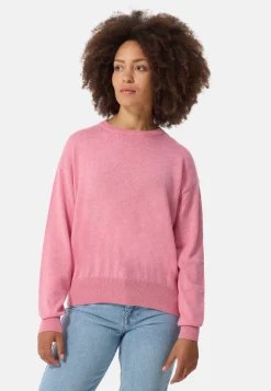 Bio Baumwolle Kaschmir Oversize Style Rundhals Pullover pink