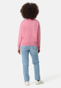 Bio Baumwolle Kaschmir Oversize Style Rundhals Pullover pink