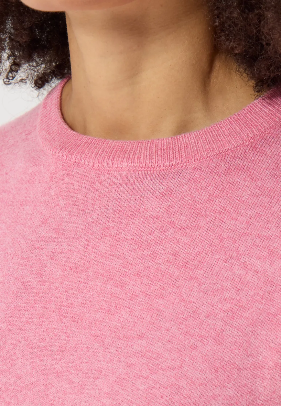 Bio Baumwolle Kaschmir Oversize Style Rundhals Pullover pink