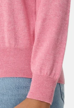 Bio Baumwolle Kaschmir Oversize Style Rundhals Pullover pink