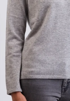Bio Kaschmir V-Ausschnitt Pullover silbergrau