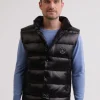Daunengilet mit Kaschmirfutter schwarz