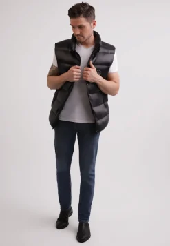 Daunengilet mit Kaschmirfutter schwarz