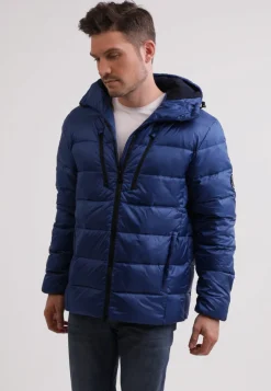 Daunenjacke EXTREME mit Kapuze und Kaschmirfutter blau
