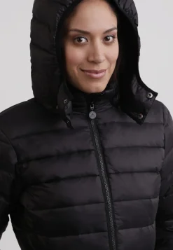 Daunenjacke mit Kapuze und Kaschmirfutter schwarz