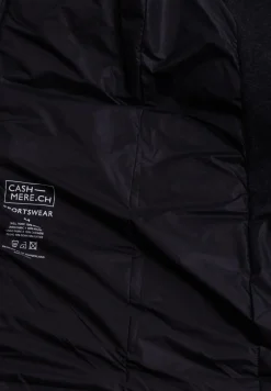 Daunenjacke mit Kapuze und Kaschmirfutter schwarz