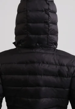 Daunenjacke mit Kapuze und Kaschmirfutter schwarz