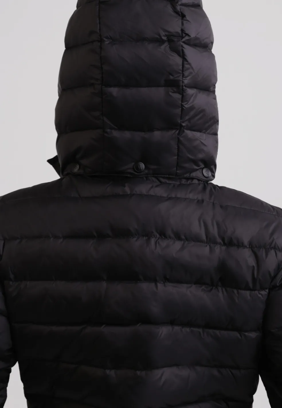 Daunenjacke mit Kapuze und Kaschmirfutter schwarz