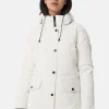 Daunenparka Mantel mit Kapuze und Kaschmirfutter weiss