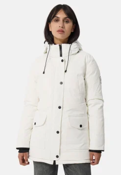 Daunenparka Mantel mit Kapuze und Kaschmirfutter weiss