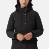 Daunenparka Mantel mit Kapuze und Kaschmirfutter schwarz