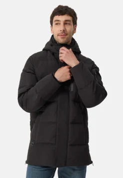 Daunenparka Mantel mit Kapuze und Kaschmirfutter schwarz