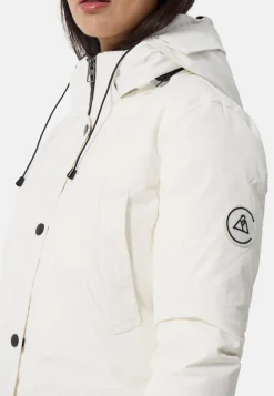 Daunenparka Mantel mit Kapuze und Kaschmirfutter weiss