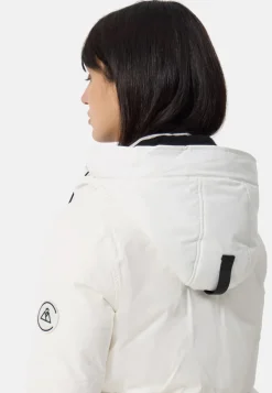 Daunenparka Mantel mit Kapuze und Kaschmirfutter weiss