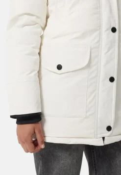 Daunenparka Mantel mit Kapuze und Kaschmirfutter weiss