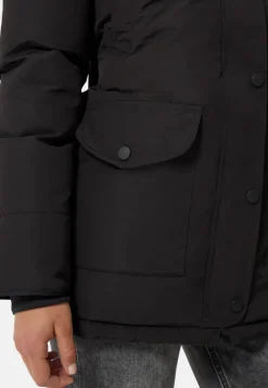 Daunenparka Mantel mit Kapuze und Kaschmirfutter schwarz