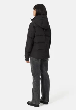 Daunenparka mit Kapuze und Kaschmirfutter schwarz