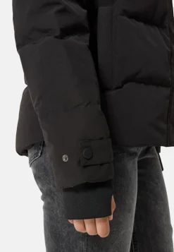 Daunenparka mit Kapuze und Kaschmirfutter schwarz