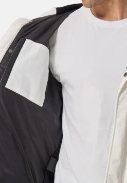 Daunenparka mit Kapuze und Kaschmirfutter weiss