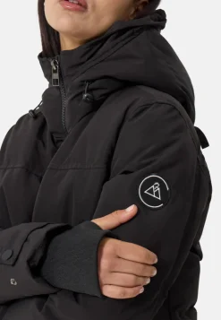 Daunenparka mit Kapuze und Kaschmirfutter schwarz