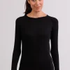 High Performance Kaschmir Sportwäsche Langarm-Shirt schwarz