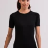 High Performance Kaschmir Sportwäsche T-Shirt schwarz