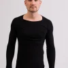 High Performance Kaschmir Sportwäsche Langarm-Shirt schwarz