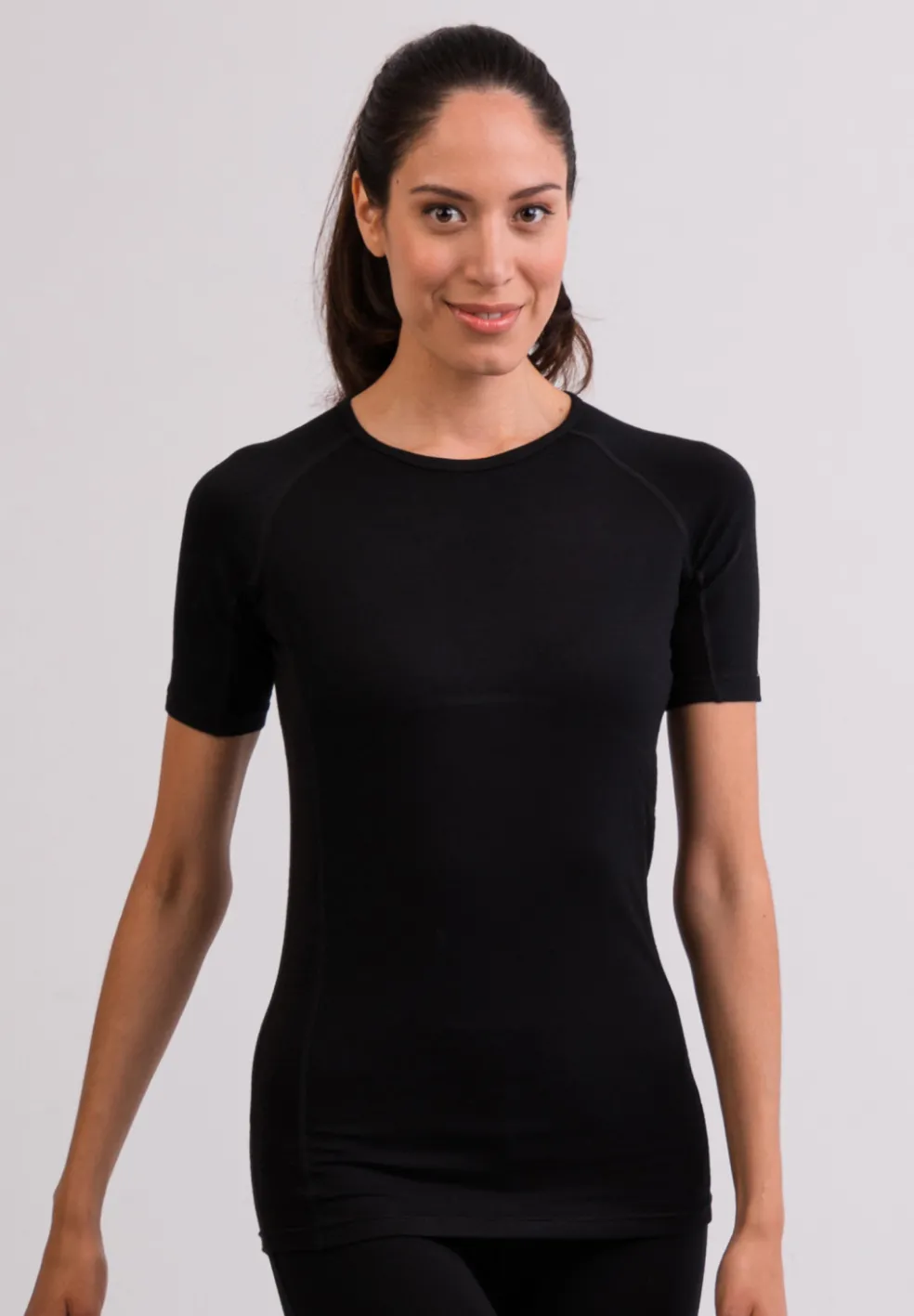 High Performance Kaschmir Sportwäsche T-Shirt schwarz