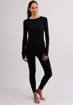 High Performance Kaschmir Sportwäsche Langarm-Shirt schwarz