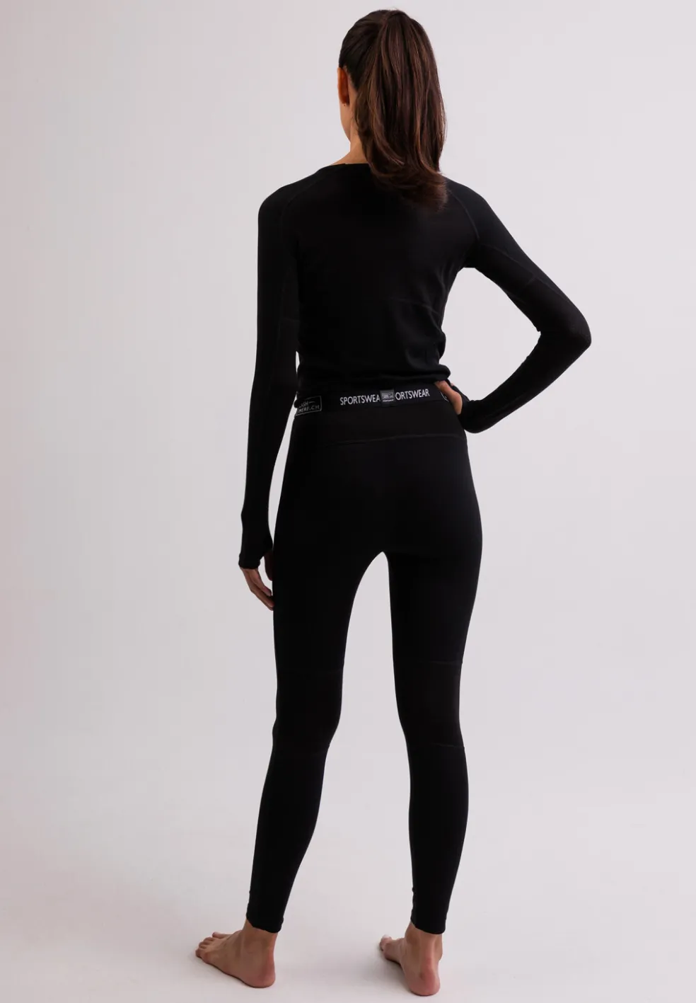High Performance Kaschmir Sportwäsche Leggings schwarz