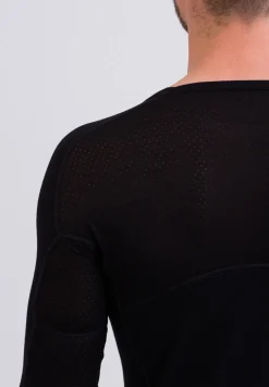 High Performance Kaschmir Sportwäsche Langarm-Shirt schwarz