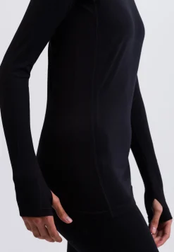 High Performance Kaschmir Sportwäsche Langarm-Shirt schwarz
