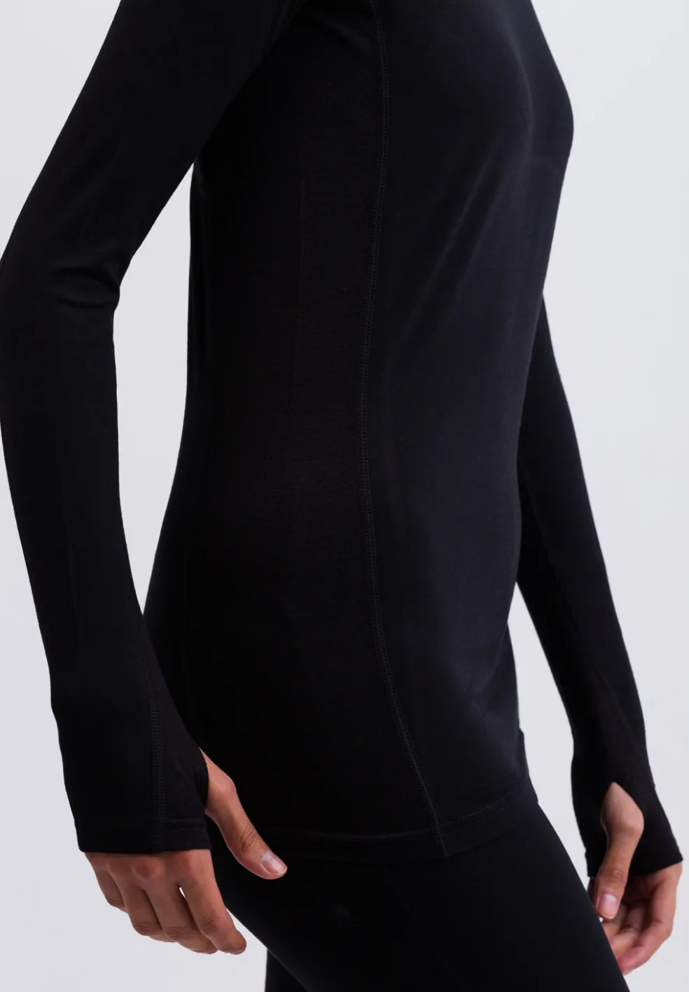 High Performance Kaschmir Sportwäsche Langarm-Shirt schwarz