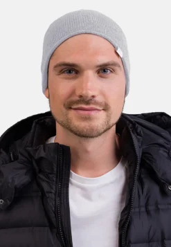 Kaschmir Beanie hellgrau melange