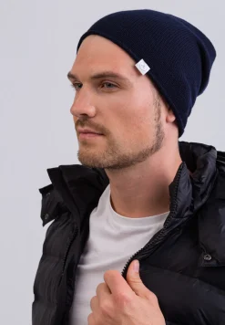 Kaschmir Beanie marine blau