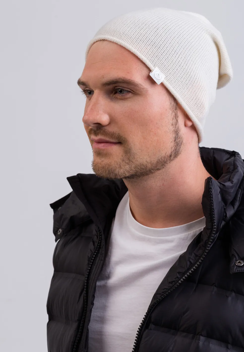 Kaschmir Beanie weiss