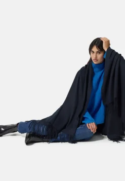 Kaschmir Decke (GOTS) navy blau
