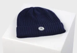 Kaschmir Fine Rib Mütze marine blau