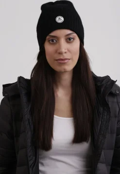 Kaschmir Fine Rib Mütze schwarz