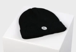 Kaschmir Fine Rib Mütze schwarz