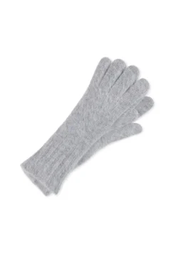 Kaschmir Handschuhe brushed hellgrau