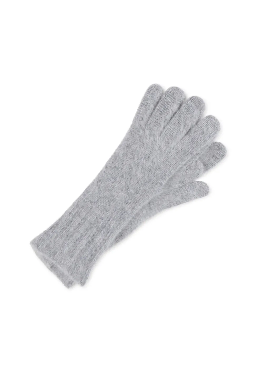 Kaschmir Handschuhe brushed hellgrau