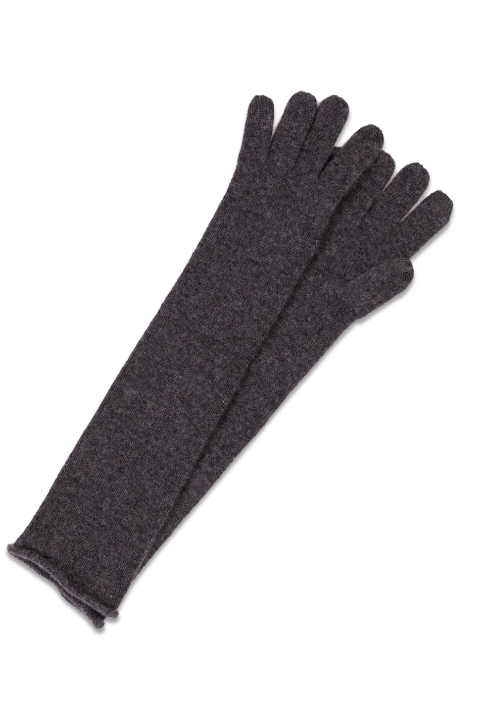 Kaschmir Handschuhe Lang und Touchscreen tauglich anthrazit