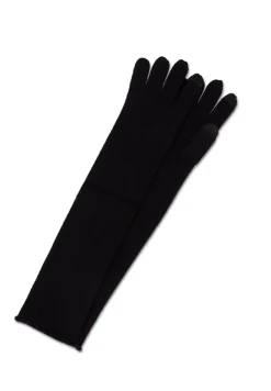 Kaschmir Handschuhe Lang und Touchscreen tauglich schwarz