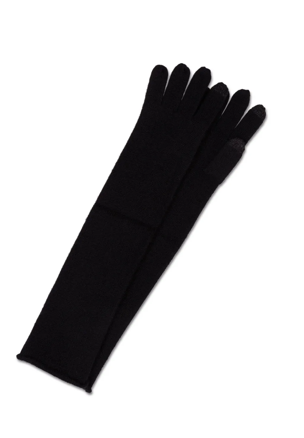 Kaschmir Handschuhe Lang und Touchscreen tauglich schwarz