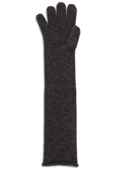 Kaschmir Handschuhe Lang und Touchscreen tauglich anthrazit