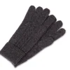 Kaschmir Handschuhe mit Zopfmuster und Touchscreen tauglich anthrazit