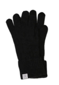 Kaschmir Handschuhe mit Zopfmuster und Touchscreen tauglich dunkel anthrazit